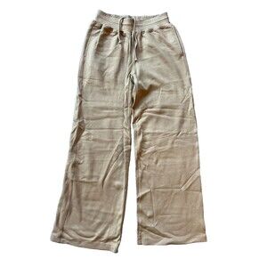 Anglero Womens Beige Elastic Waist Drawstring Regular Sweat Pants Size Large